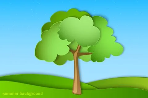 Green tree with summer Stock Illustration