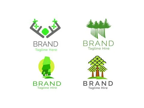 Green tree themed logo Stock Illustration