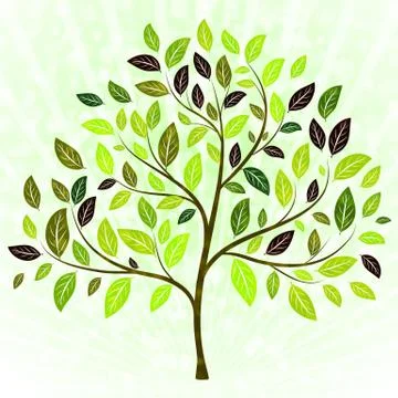 Green tree vector background Stock Illustration