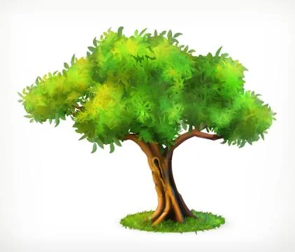 Green tree, vector icon Stock Illustration
