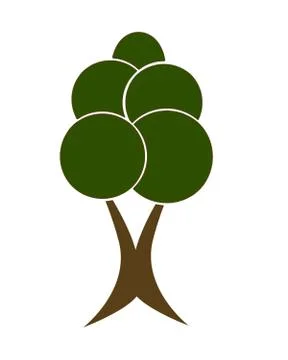 Green tree vector isolated on white background Stock Illustration