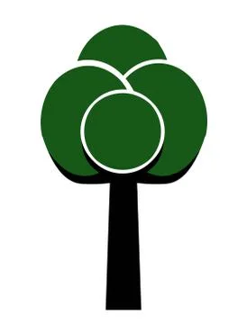 Green tree vector isolated on white background Stock Illustration