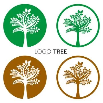 Green tree vector logo design template. Plant, nature and ecology Stock Illustration