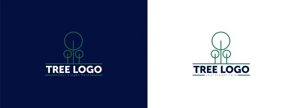 Green tree vector logo design template. Plant, nature and ecology Stock Illustration