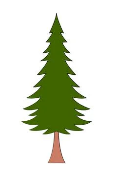 A green tree with a white background Stock Illustration