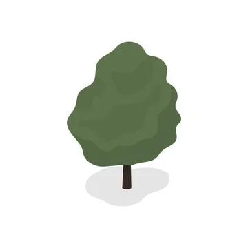 Green tree on white background. Vector illustration. Stock Illustration