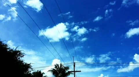 Green trees and cloud motion Stock Footage 65232574