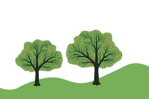 Green trees background Stock Illustration
