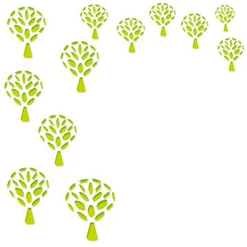Green trees background patterns Stock Illustration