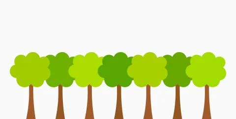 Green trees background. Vector illustration. Stock Illustration