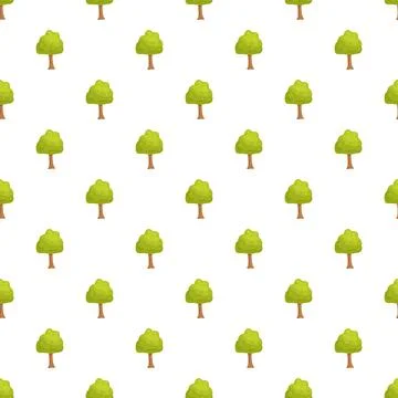 Green trees creating seamless pattern on white background イラスト素材