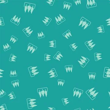 Green Trees icon isolated seamless pattern on green background. Forest symbol Stockillustratie