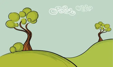 Green trees Stock Illustration