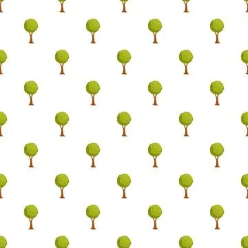 Green trees repeating pattern seamless forest background イラスト素材