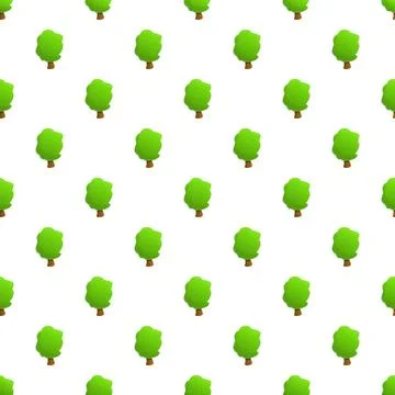 Green trees repeating seamless pattern background Stock Illustration