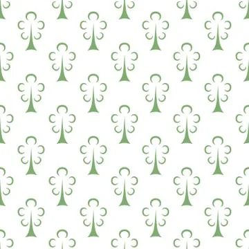 Green trees seamless pattern Stock Illustration