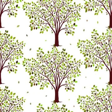 Green trees seamless pattern vector 스톡 일러스트