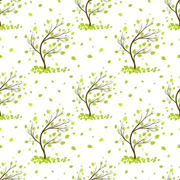 Green trees seamless pattern vector background イラスト素材