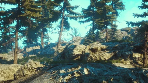 Green trees of the spruce forest Stock-Footage 249816503