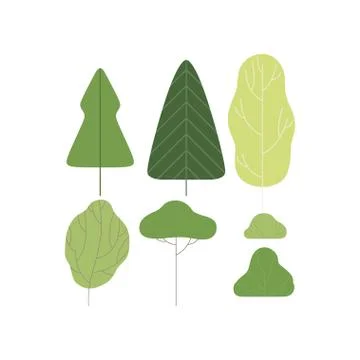 Green trees, summer landscape design elements vector Illustration Stock Illustration