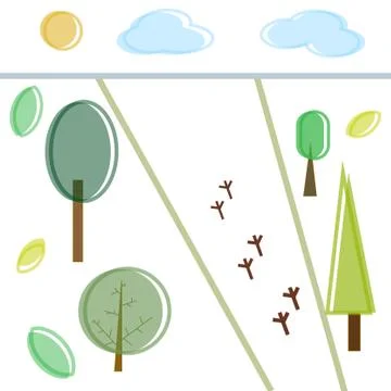 Green trees on a white background Illustrazione stock