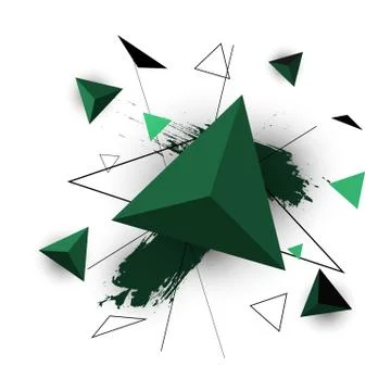 Green triangle abstract on white background Stock Illustration