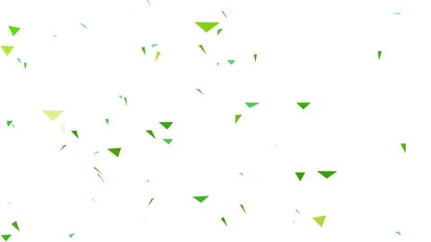 Green triangle confetti falling down on white background abstract motion Stock Footage 327499739