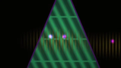 Green triangle with diagonal stripes on black background. Stock Footage 336245513