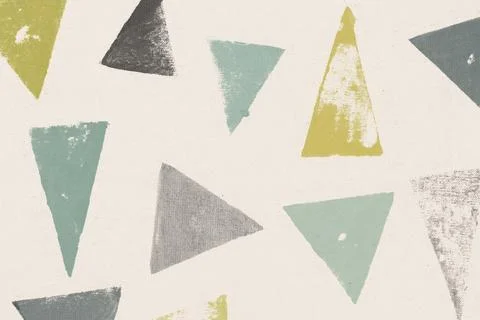Green triangle pattern background handmade prints Stock Photos