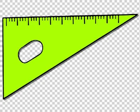 Green triangle ruler Illustrazione stock