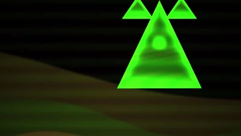 Green triangle shapes on dark background. Stock Footage 337515299