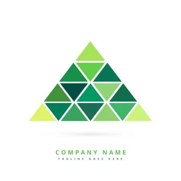 Green triangle shapes forming pyramid Stock Illustration