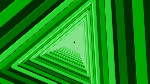 Green Triangle Tunnel Rotating Stock Footage 100161469