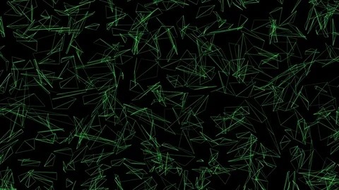 Green triangles move slowly against a black background. fractal background Stock Footage 82408929