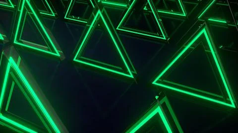 Green triangular abstract background. 3d render Stock Illustration