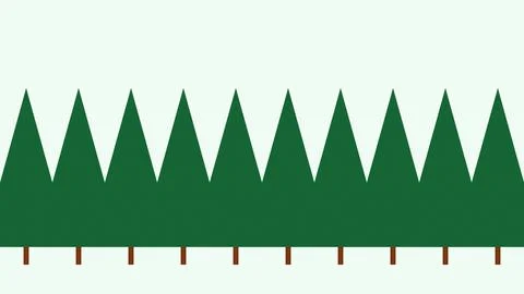 Green triangular mountain illustration with red base line Stock Illustration