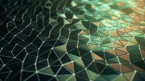 Green triangular plates, 3D rendering 스톡 일러스트