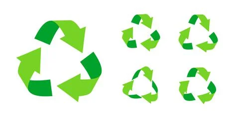 Green triangular recycle eco arrow icon set vector Stock Illustration