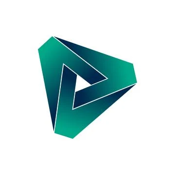 Green Trinity Play Button Icon Vector Logo Template Stock Illustration