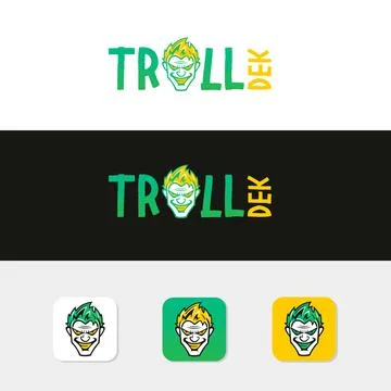 Green Troll,Goblin drawing vector logo illustration Illustrazione stock