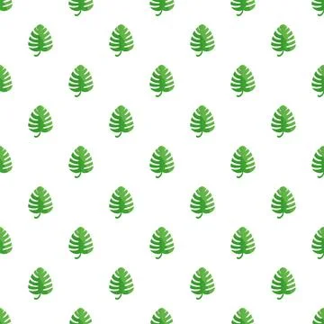 Green tropical leaf seamless repeating pattern background Stock Illustration