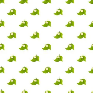 Green tropical leaves seamless pattern on white background Stock Illustration