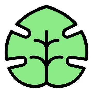 Green tropical monstera leaf icon representing nature and summer Illustrazione stock