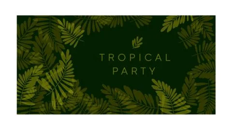 Green tropical pattern vector illustration for card, invitation, poster, head Stock Illustration