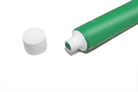 Green tube of toothpaste Foto stock
