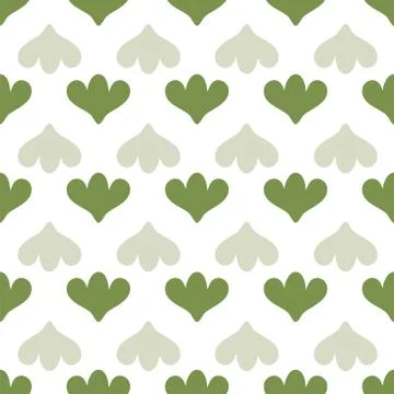 Green tulip simple seamless vector pattern Illustrazione stock