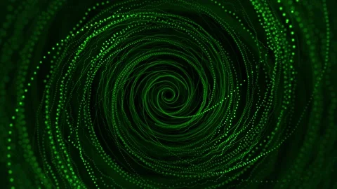 Green tunnel. Hi-tech Forward movement into darkness. Looped. Green backgroun Stock Footage 317404589