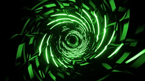 Green tunnel with hypnotic lines. Seamless looped animation Stock Footage 168921477