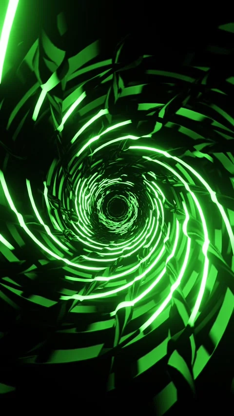 Green tunnel with hypnotic lines Seamless Vertical looped video 動画素材 281187236