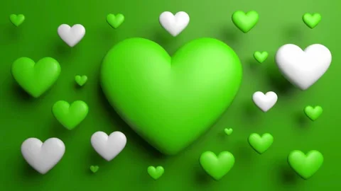 Green Turning Hearts Background 스톡 동영상 301025689